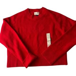 Target Universal Thread Red Soft Crewneck Sweater Crop Women Size Medium NEW